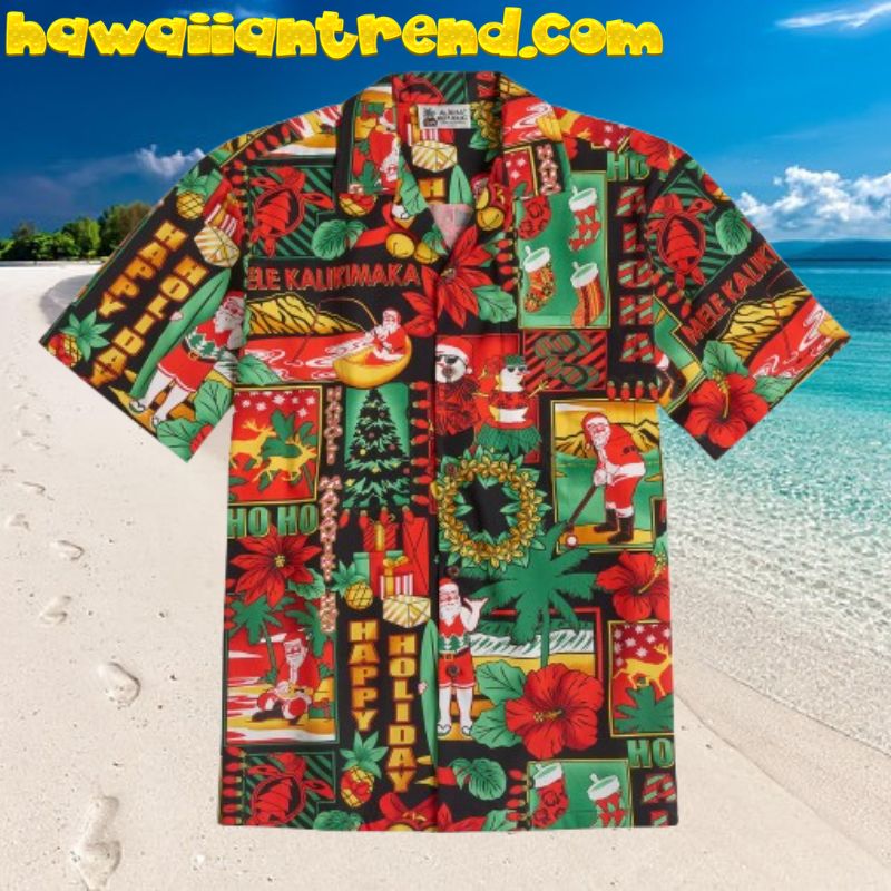 Happy Holiday Santa Christmas Mele Kalikimaka Hawaiian Shirt
