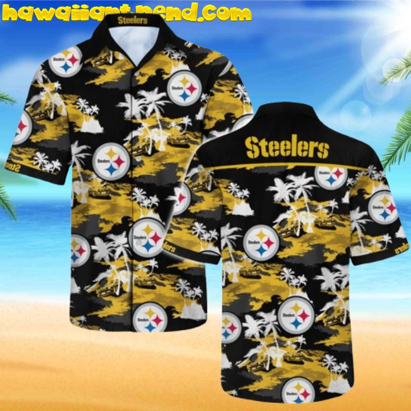 Pittsburgh Steelers Night Life On Tropical Island Hawaiian Shirt
