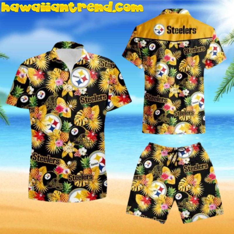 Pittsburgh Steelers TeamTropical Floral Pineapple Vacation Hawaiian Shirt