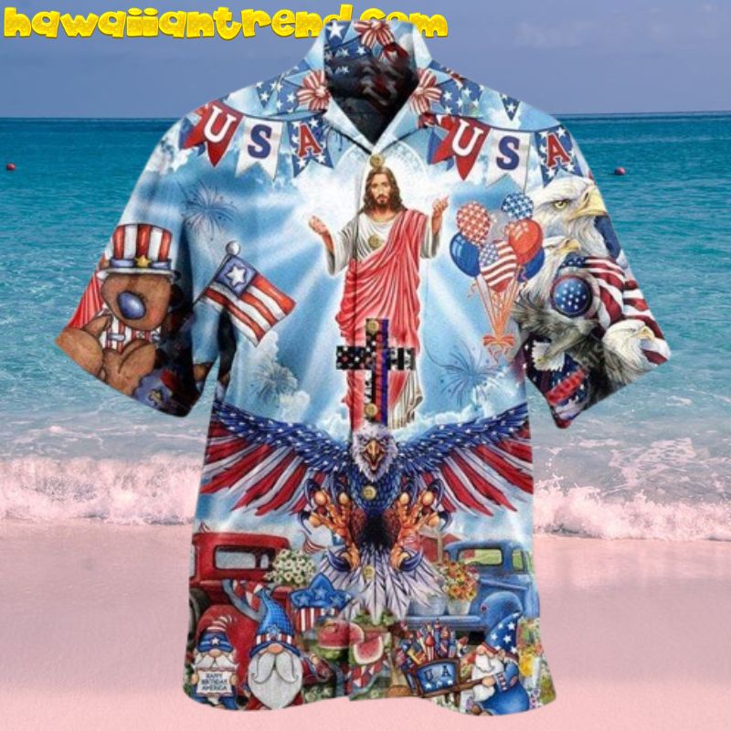 Religious Jesus America 4th Of July Independence Day Hawaiian Shirt