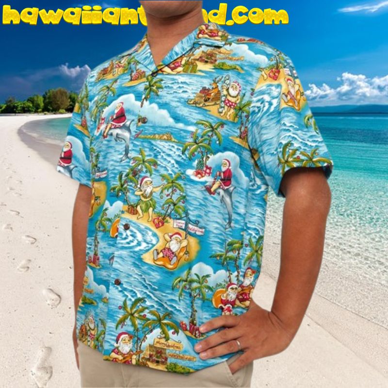 Santa Relax On Beach Christmas Aloha Hawaiian Shirt