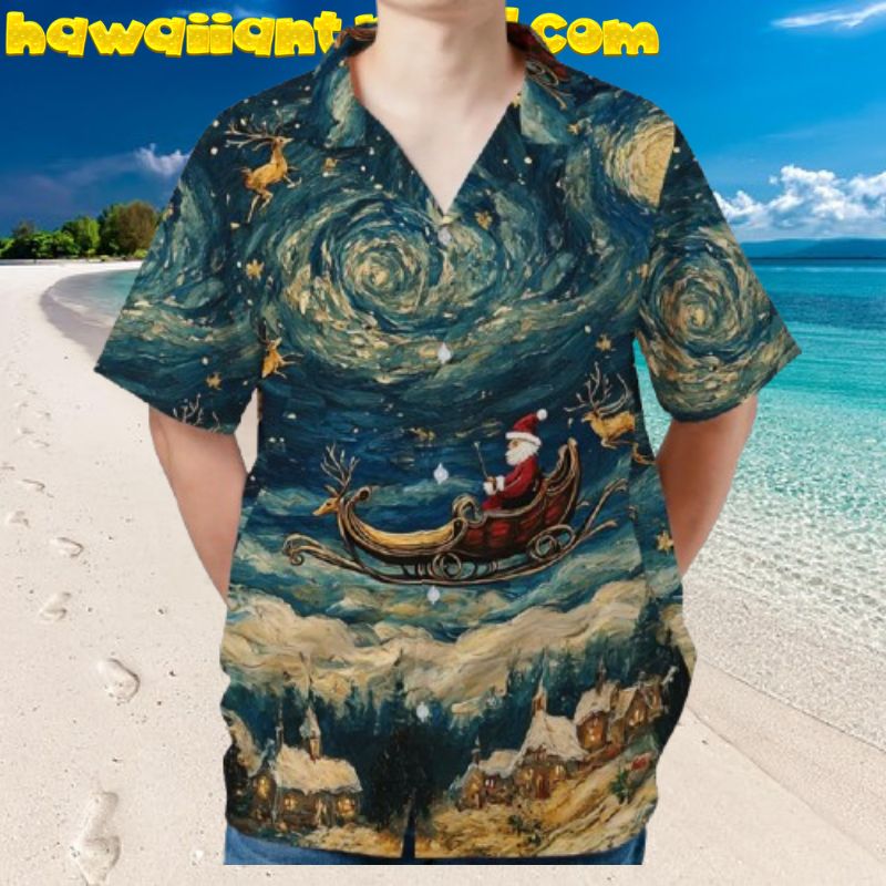 Vangogh Santa Christmas Night Hawaiian Shirt