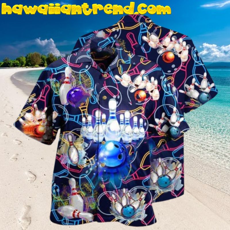 3D Bowling Colorful Aloha Hawaiian Shirt