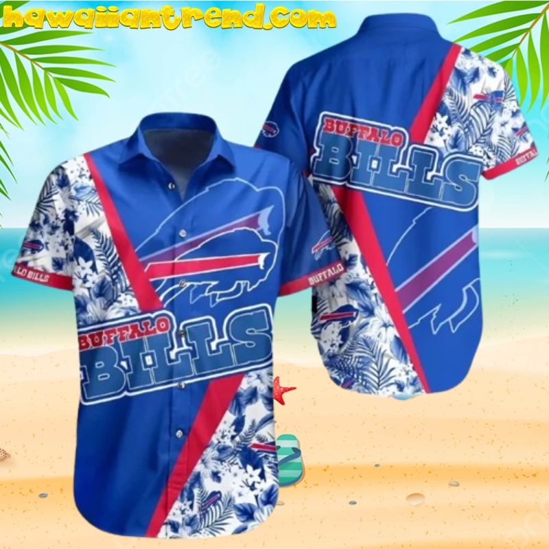 Buffalo Bills Hibiscus Harmony Blue And White Theme Hawaiian Shirt