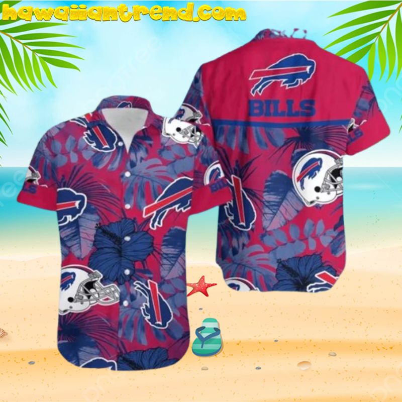 Buffalo Bills Monstera Hibiscus Helmets Aloha Hawaiian Shirt
