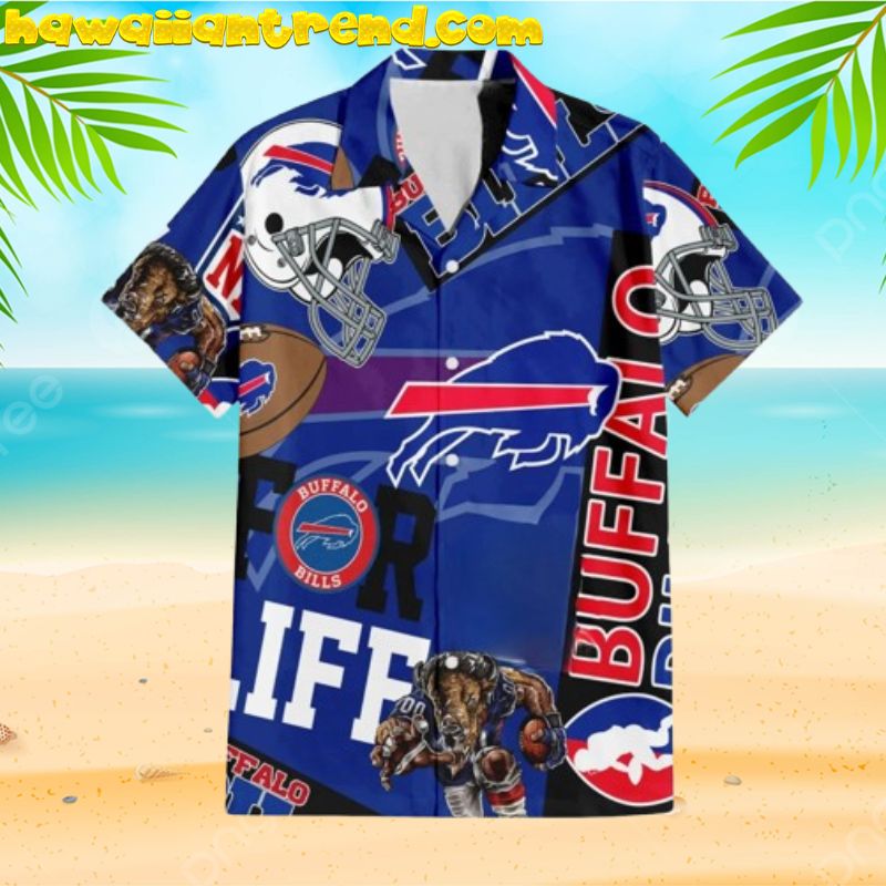 Buffalo Bills Simple Pattern Vintage Design Mascot Hawaiian Shirt