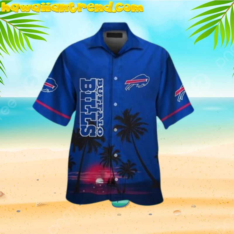 Buffalo Bills Sunset On Palm Island Hawaiian Shirt