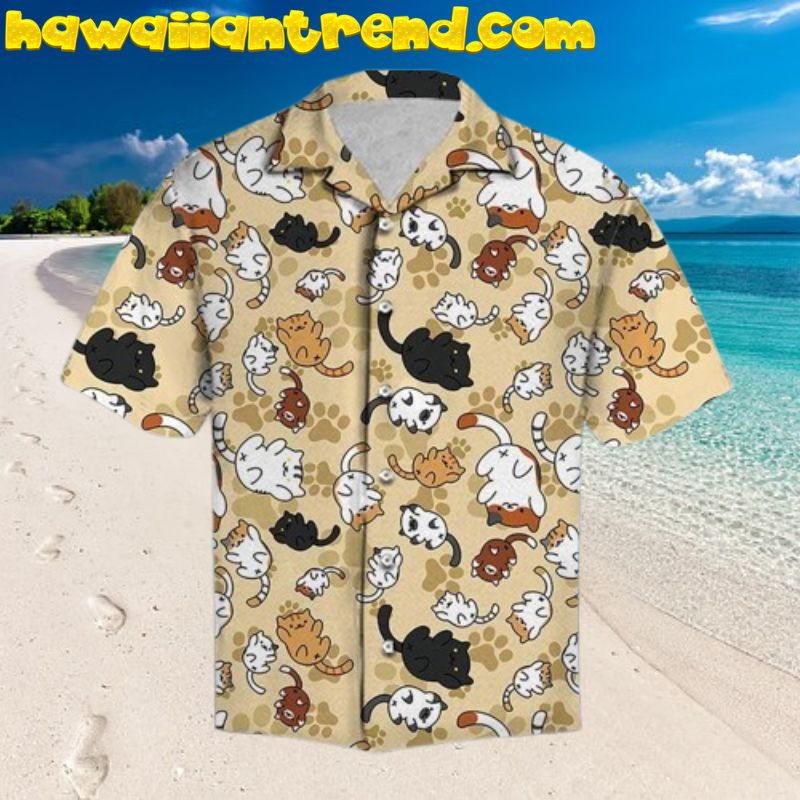 Cute Cats 2D Pattern Hawaiian Shirt