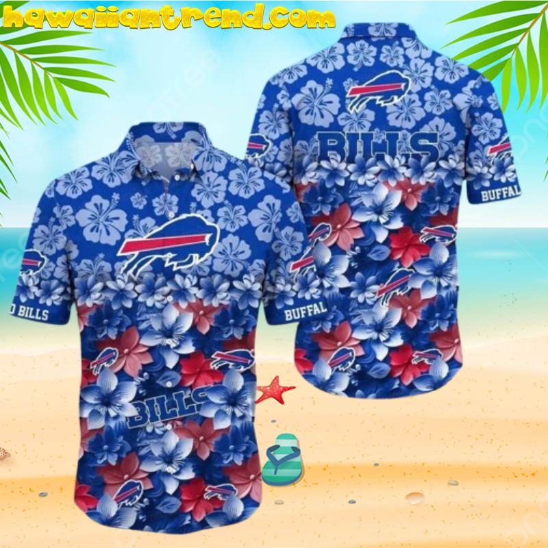 NFL Buffalo Bills Hibicus Floral 3D Flower Hawaiian Shirt