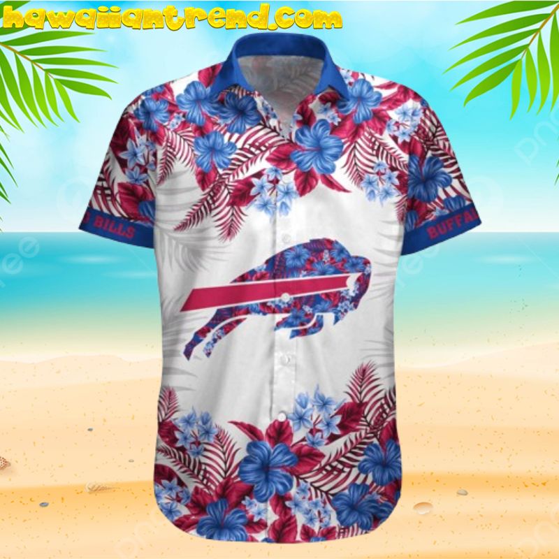 NFL Buffalo Bills Tropical Floral Hibicus Aloha Hawaiian Shirt