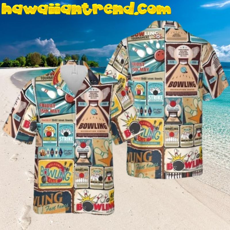 Retro Bowling Vintage 80s Aloha Hawaiian Shirt