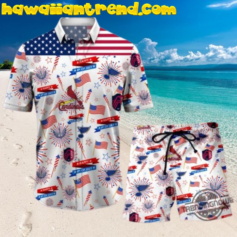 St Louis Cardinals 4Th Of July Happy Holiday Hawaiian Shirt