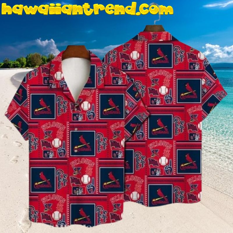 St. Louis Cardinals Baseball Patchwork Vintage Hawaiian Shirt