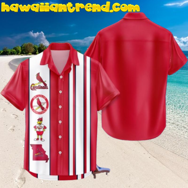 St. Louis Cardinals Classic Logo And Mascot Hawaiian Shirt