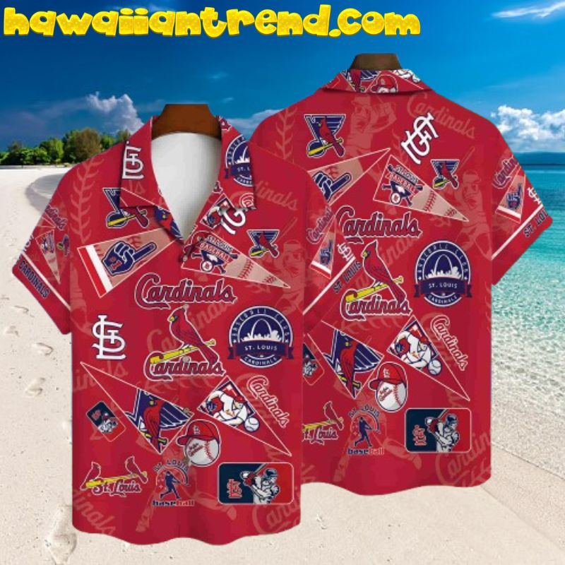 St. Louis Cardinals Major League Baseball Triangle Hawaiian Shirt