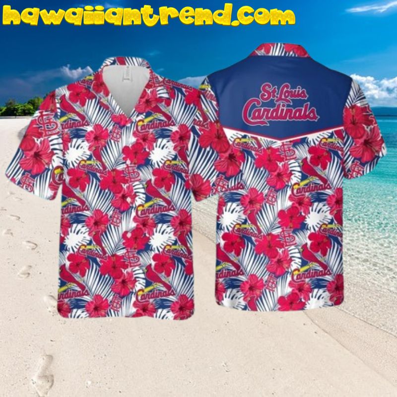 St. Louis Cardinals Mlb Hibiscus Flower Palm Leaf Hawaiian Shirt