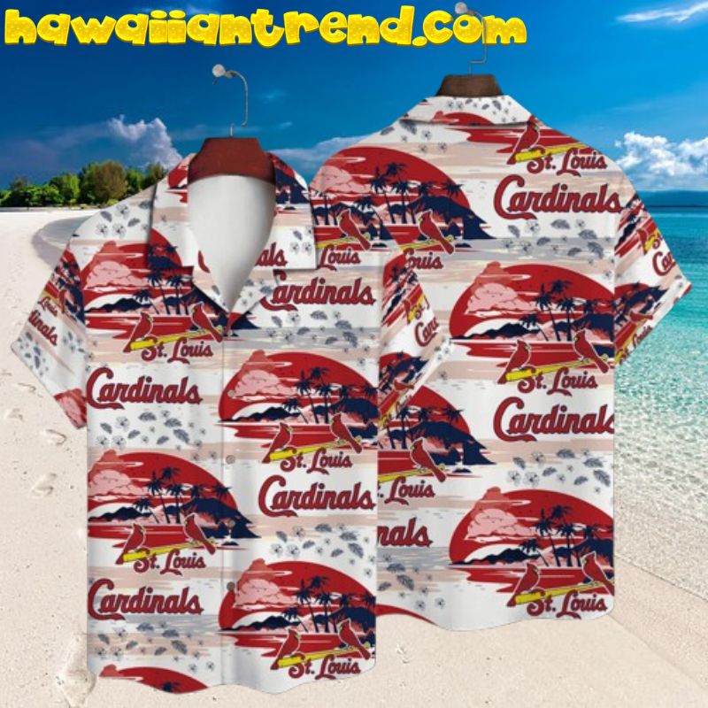 St. Louis Cardinals Sunset Tropical Beach Hawaiian Shirt