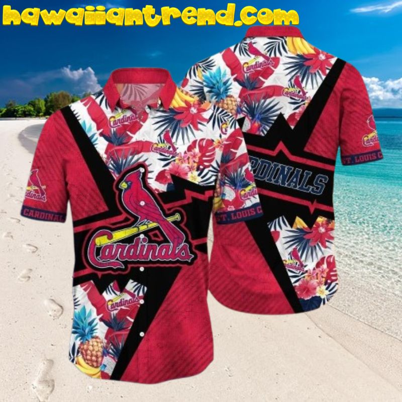 St. Louis Cardinals Tropical Fruit And Leaf Hawaiian Shirt