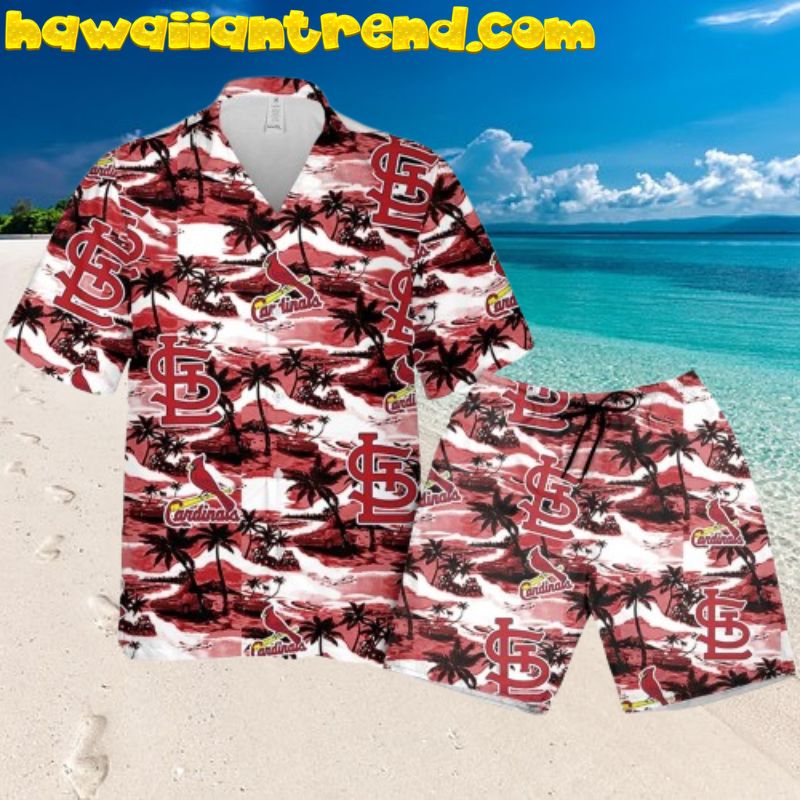 St. Louis Cardinals Vintage Tropical Coconut Island Hawaiian Shirt And Shorts