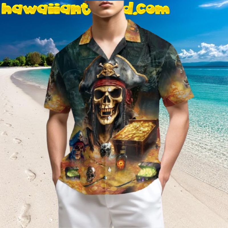 Captain Pirate Skeleton Treasure Keeper Hawaiian Shirt