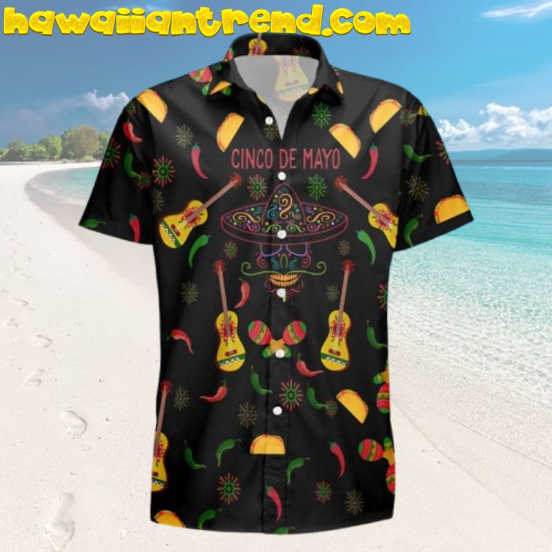 Cinco De Mayo Tacos Mexican Festival Aloha Black Hawaiian Shirt