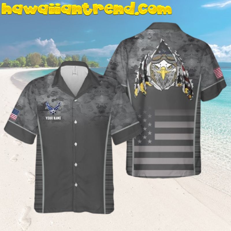 Custom Name Air Power Us Air Force Military Hawaiian Shirt