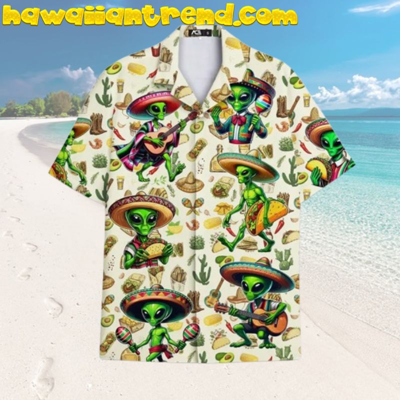 Funny Cinco De Mayo Alien Taco Mexican Aloha Hawaiian Shirt