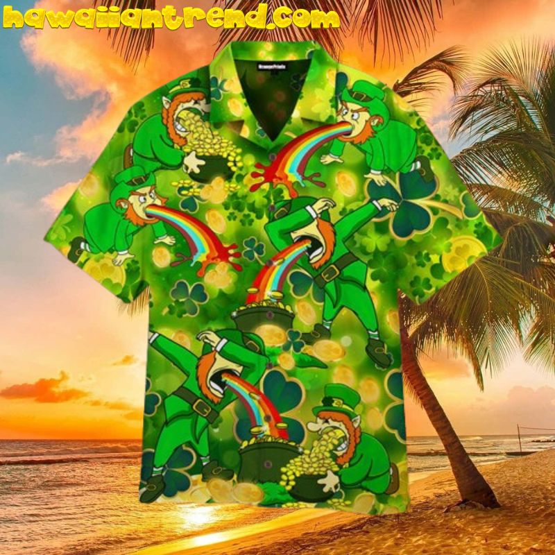 Funny Leprechaun St. Patrick’s Day Aloha Hawaiian Shirt