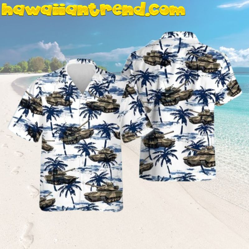 Military Tank Men Memorial Day Palm Tree Hawaiian Shirt