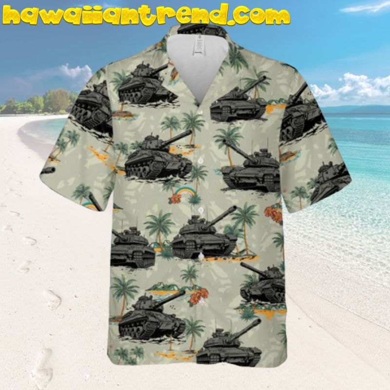 Military Tropical Coconut Island Tank Aloha Hawaiian Shirt