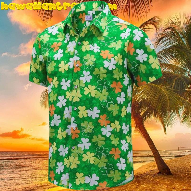 St. Patrick’s Day Clover Green Theme Hawaiian Shirt