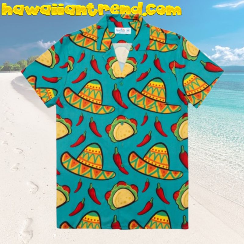 Taco Fiesta Mexican Hat Chili Pepper Aloha Hawaiian Shirt