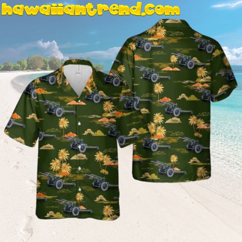 Us Army M101a1 105 Mm Light Howitzer Military Hawaiian Shirt