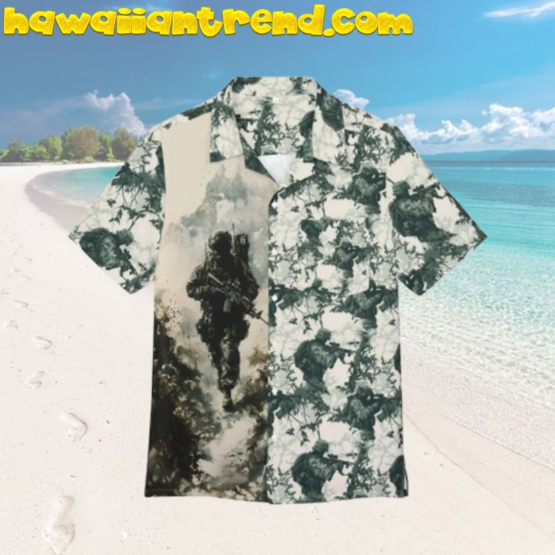 US Army Patriotic Military Aloha Hawaiian Shirt