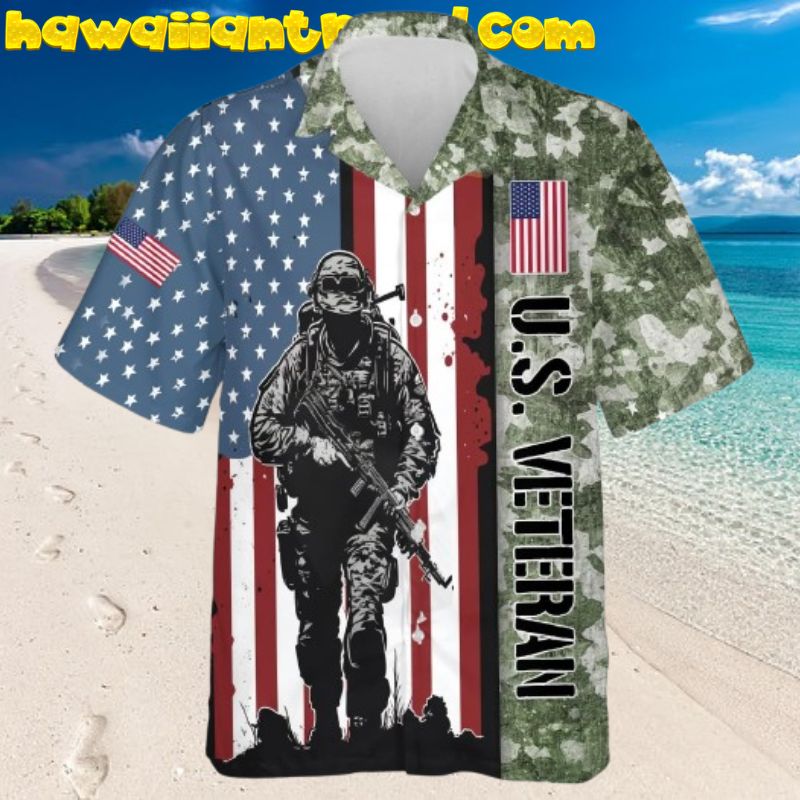 US Veteran Army Military Ammo Vintage Hawaiian Shirt