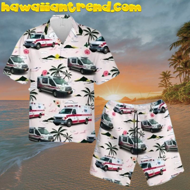 American Medical Ambulance Hawaiian Shirt And Short