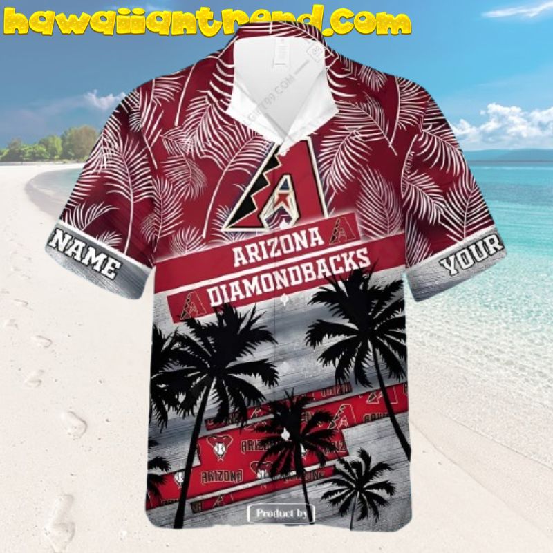 Arizona Diamondbacks Tropical Island Palm Leaves Vintage Hawaiian Shirt