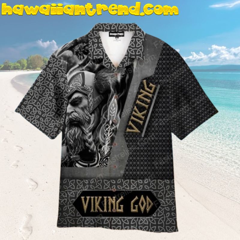 Black And White Viking God Viking Hawaiian Shirt