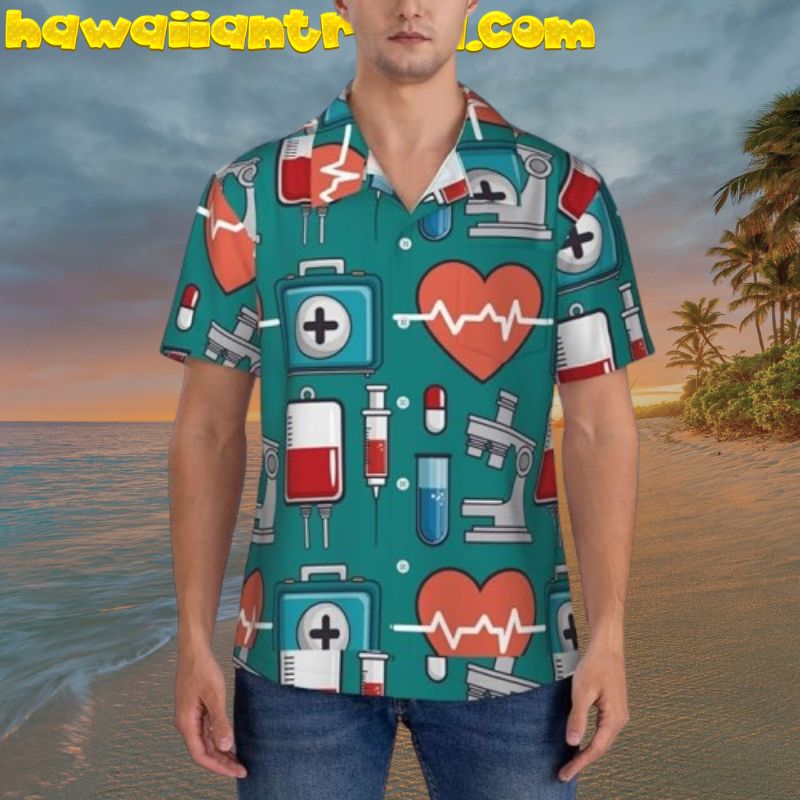 Medical Elements Nurse Hospital Hawaiian Shirt