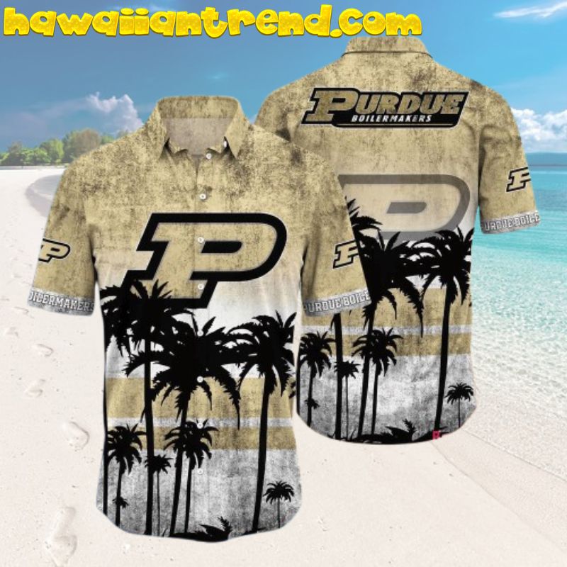 NCAA Purdue Boilermakers Palm Tree Vintage Hawaiian Shirt