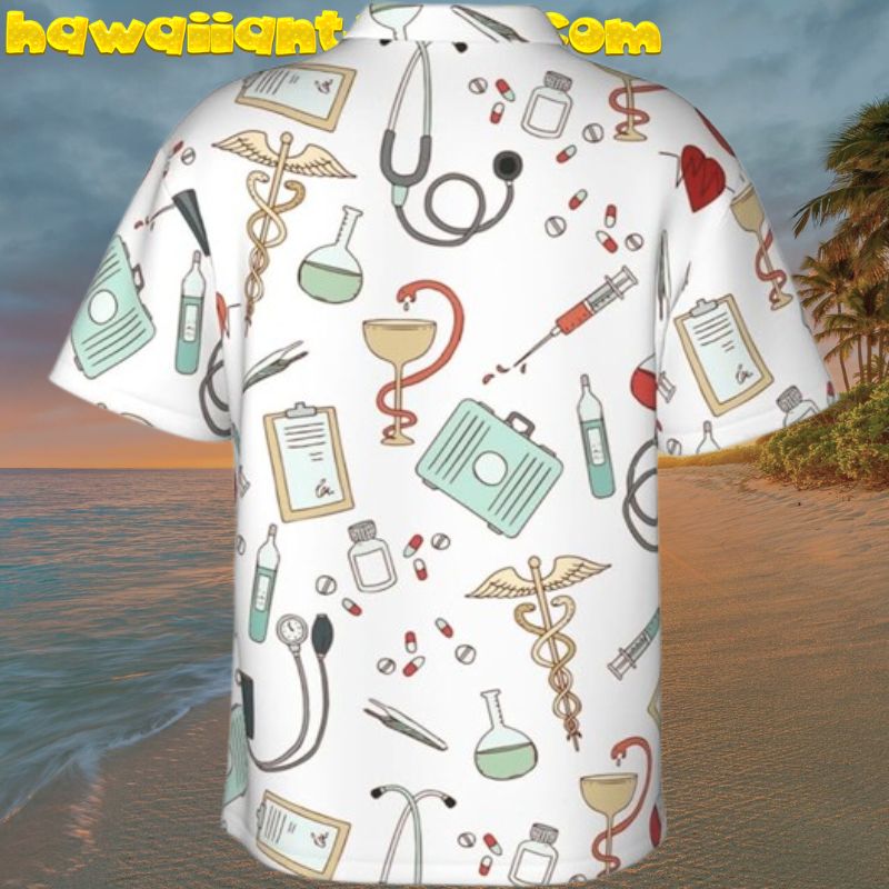 Nurse Doctor Medicine Iconic White Theme Hawaiian Shirt