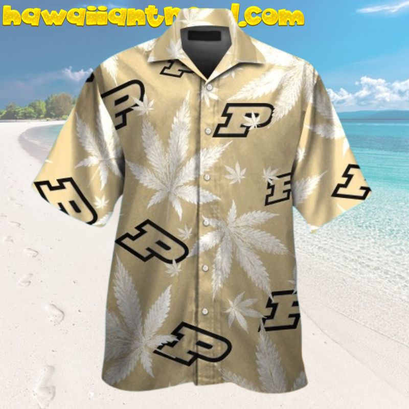 Purdue Boilermakers Cannabis Short Sleeve Hawaiian Shirt