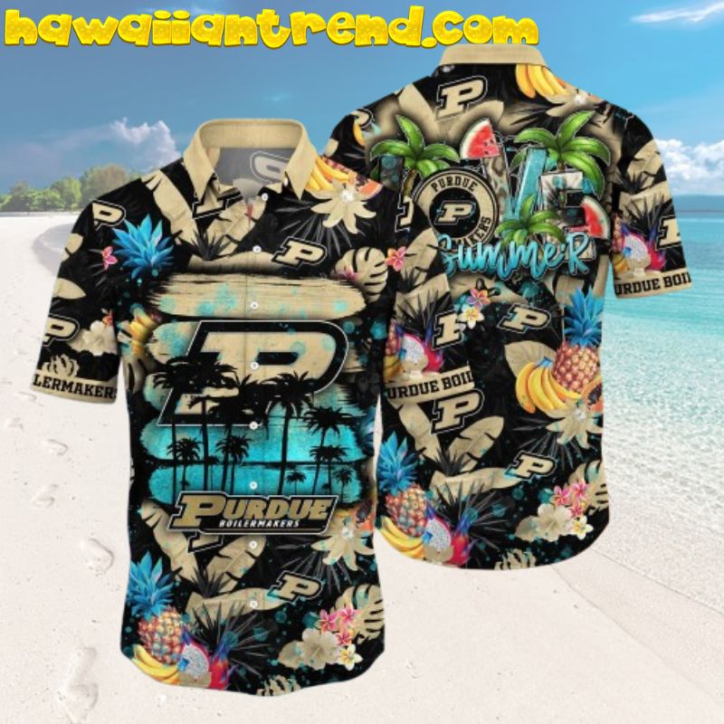 Purdue Boilermakers NCAA Summer Holiday Tropical Fruits Hawaiian Shirt
