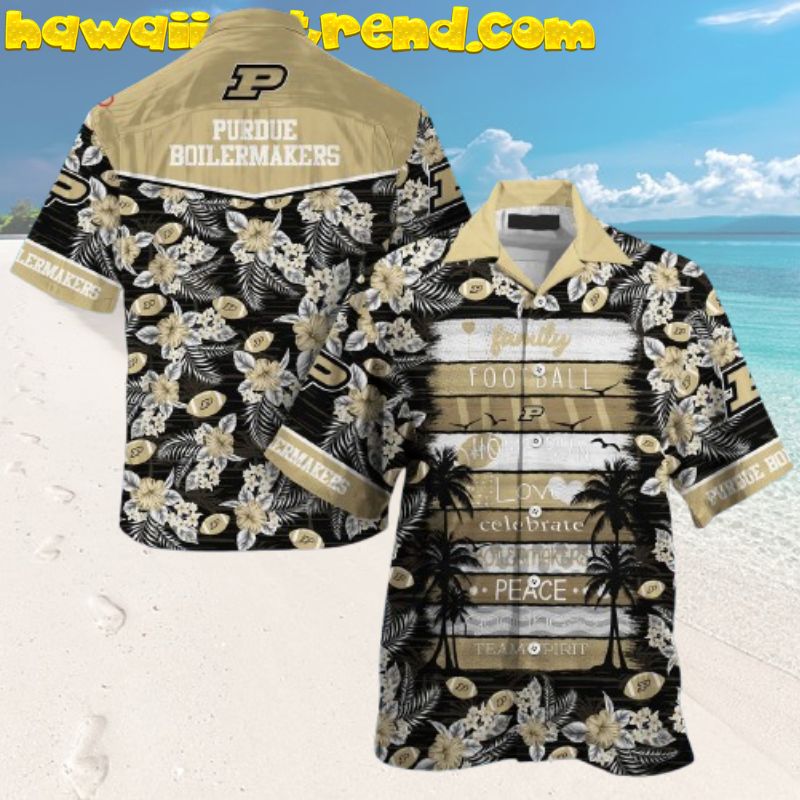 Purdue Boilermakers Quote Love Peace Hawaiian Shirt