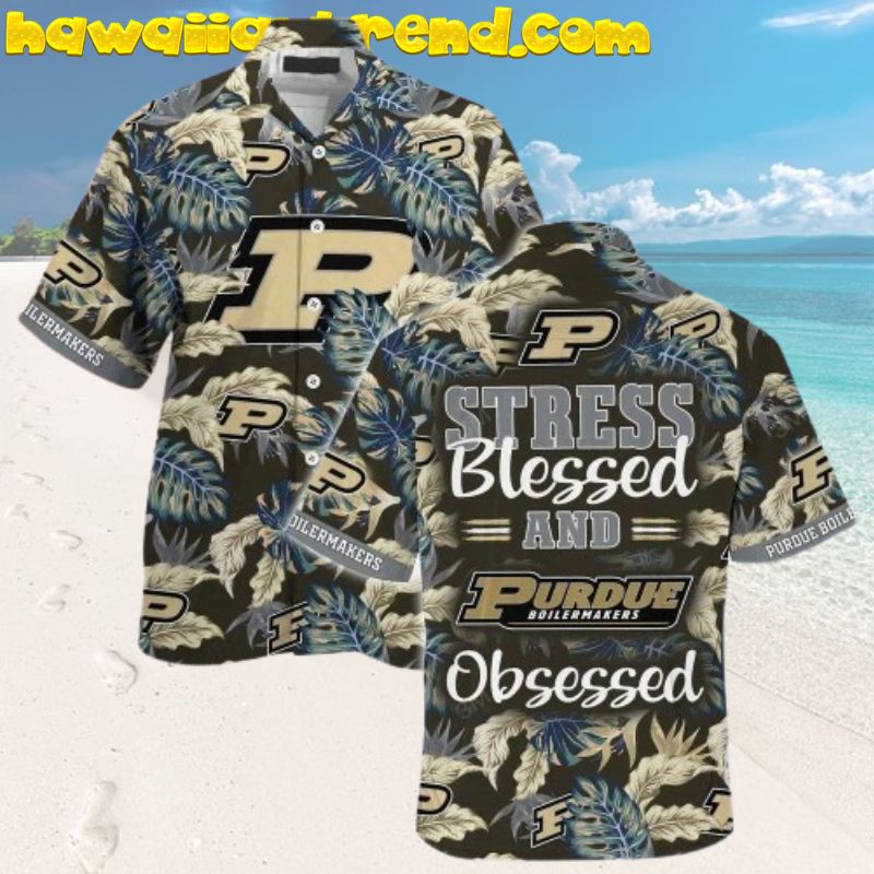 Purdue Boilermakers Stress Blessed Tropical Hawaiian Shirt