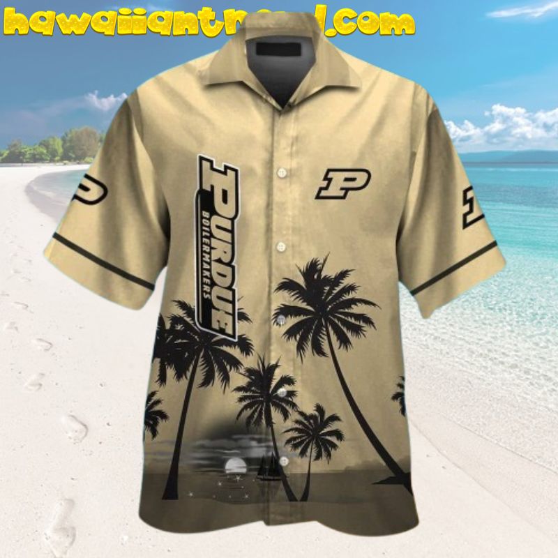 Purdue Boilermakers Sunset On The Beach Hawaiian Shirt