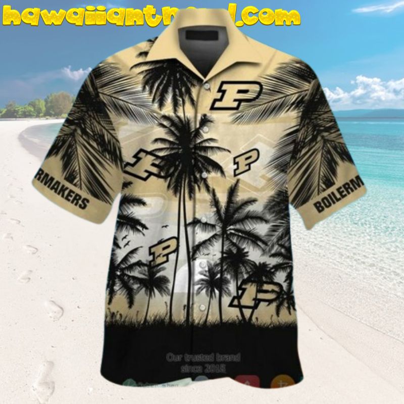 Purdue Boilermakers Tropical Island Sunset Hawaiian Shirt