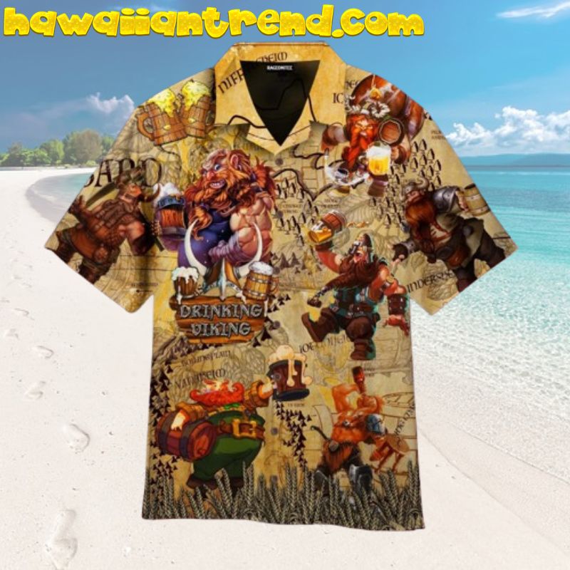 The Viking Beer Drinking Aloha Hawaiian Shirt