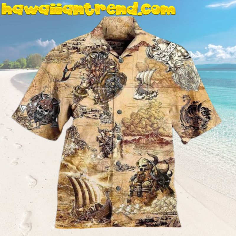 Viking Map War On The Ocean Hawaiian Shirt