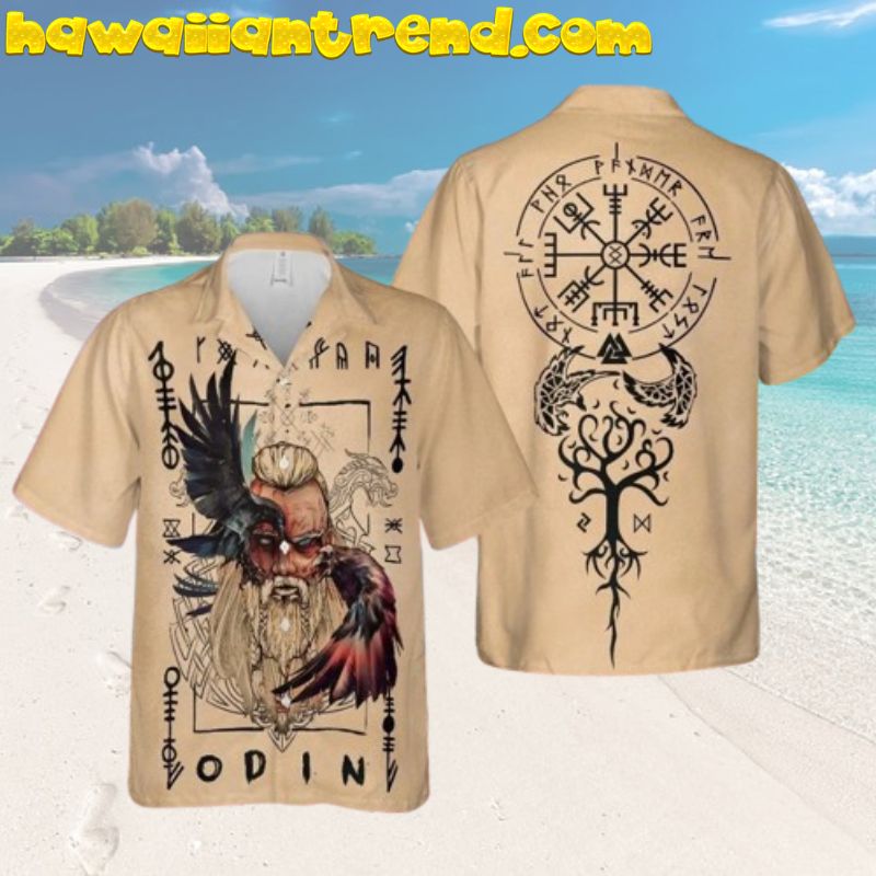Viking Odin Sign Old Man Aloha Hawaiian Shirt